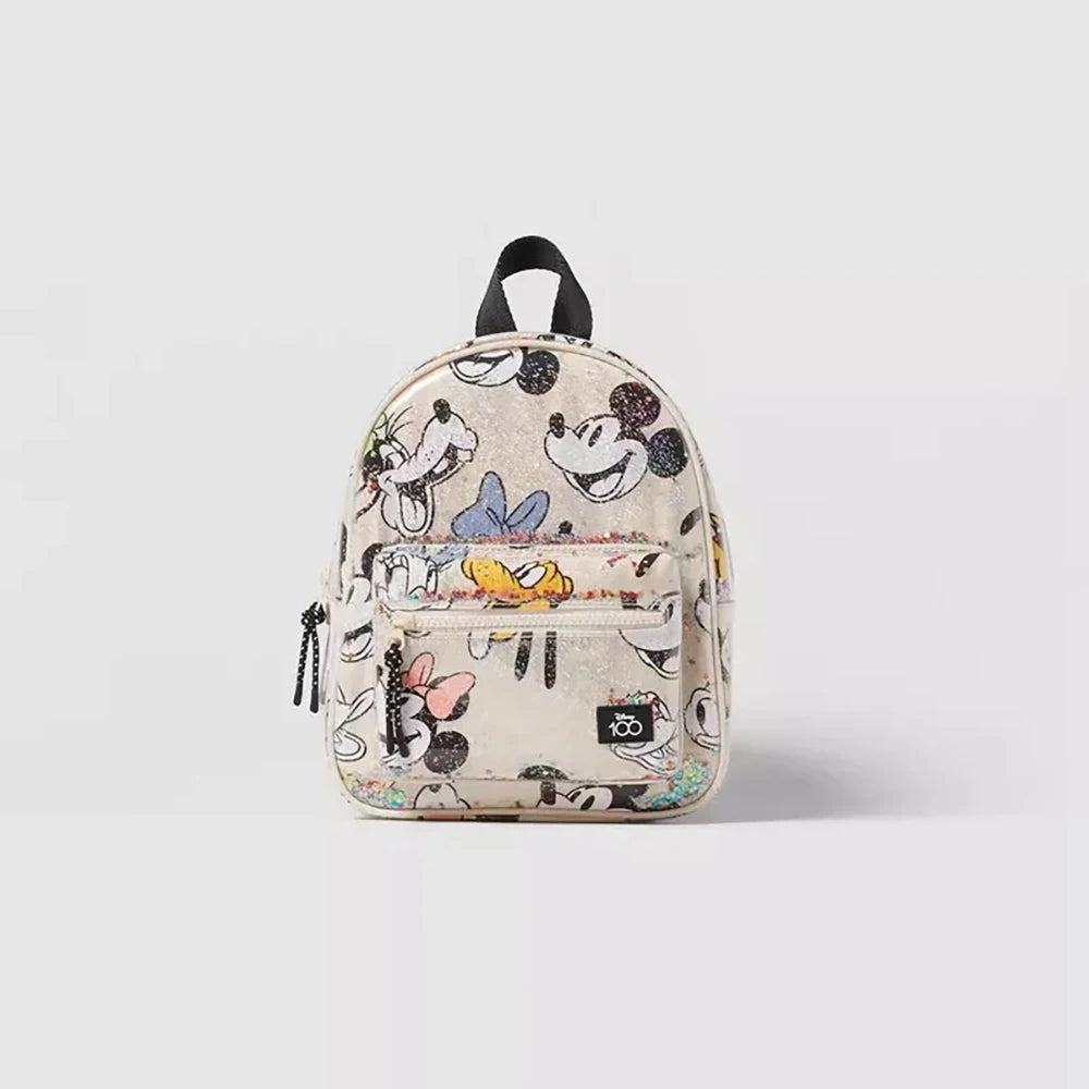 Waterproof Sequin Backpack Mickey Mouse Print Girl Travel Storage Fashion Cartoon Cute Girl Baby Mini Backpack