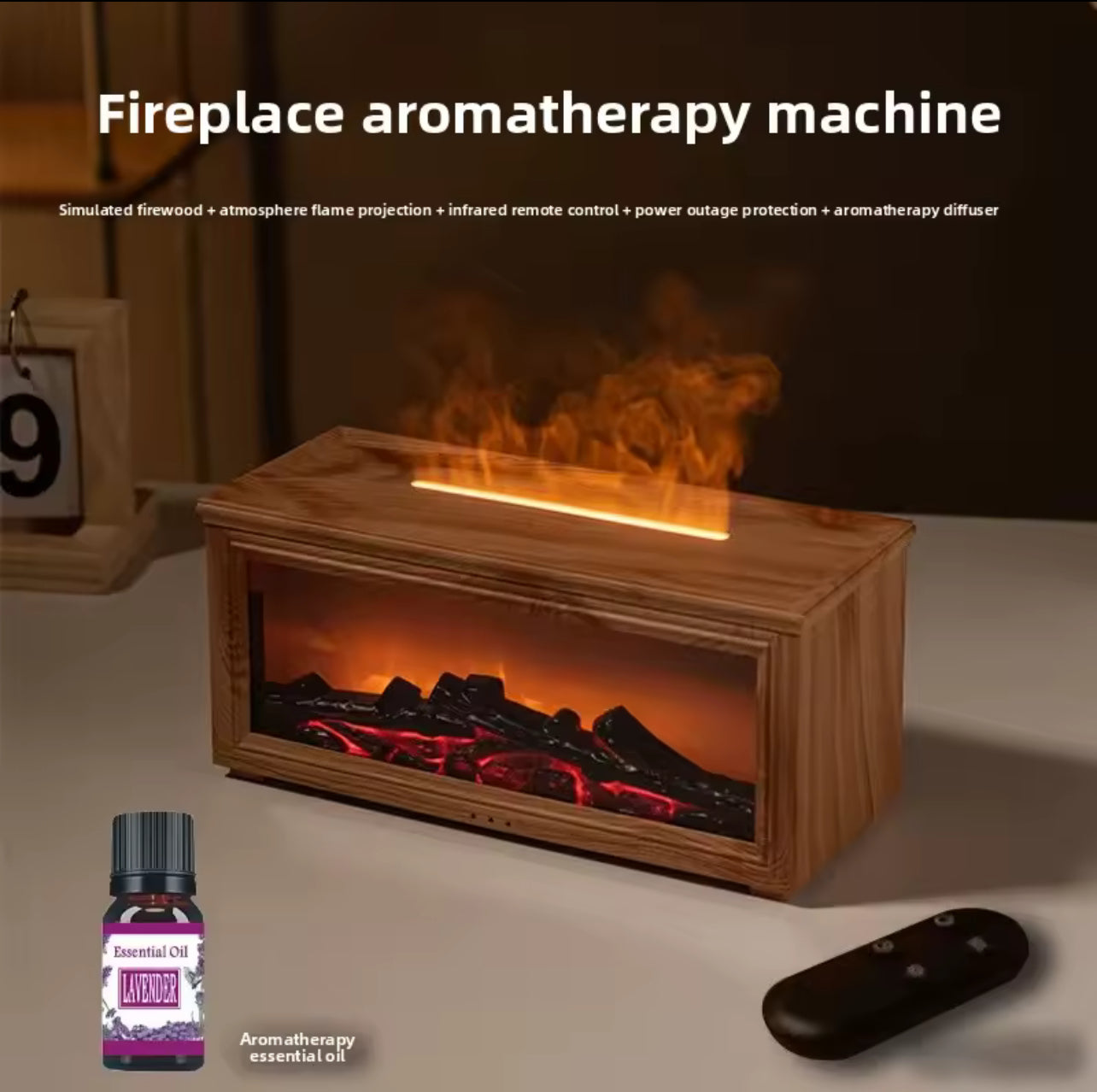 3D Flame Aromatherapy Fireplace Humidifier
