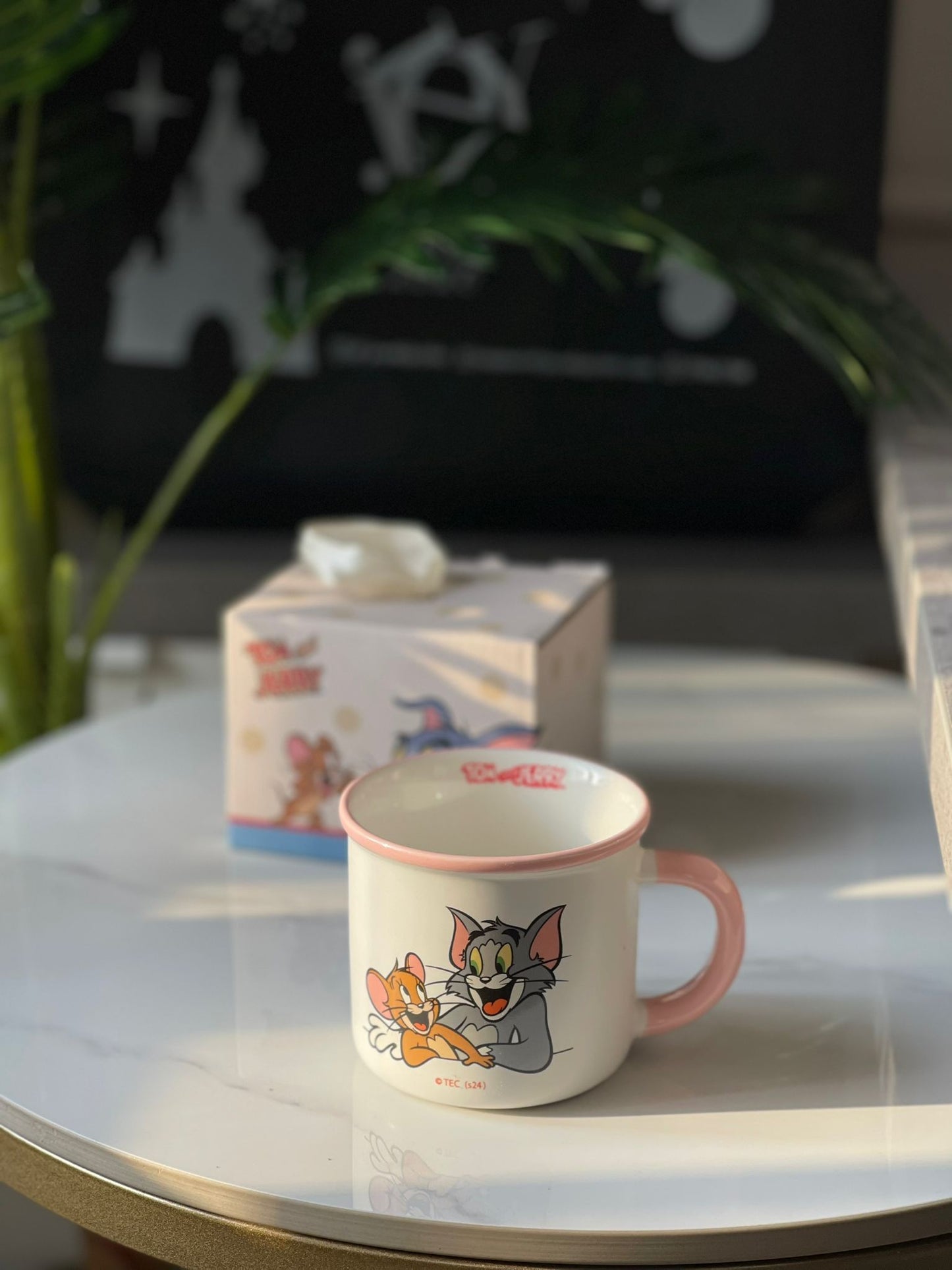 Tom & Jerry Cute White And Pink Ceramic Mug