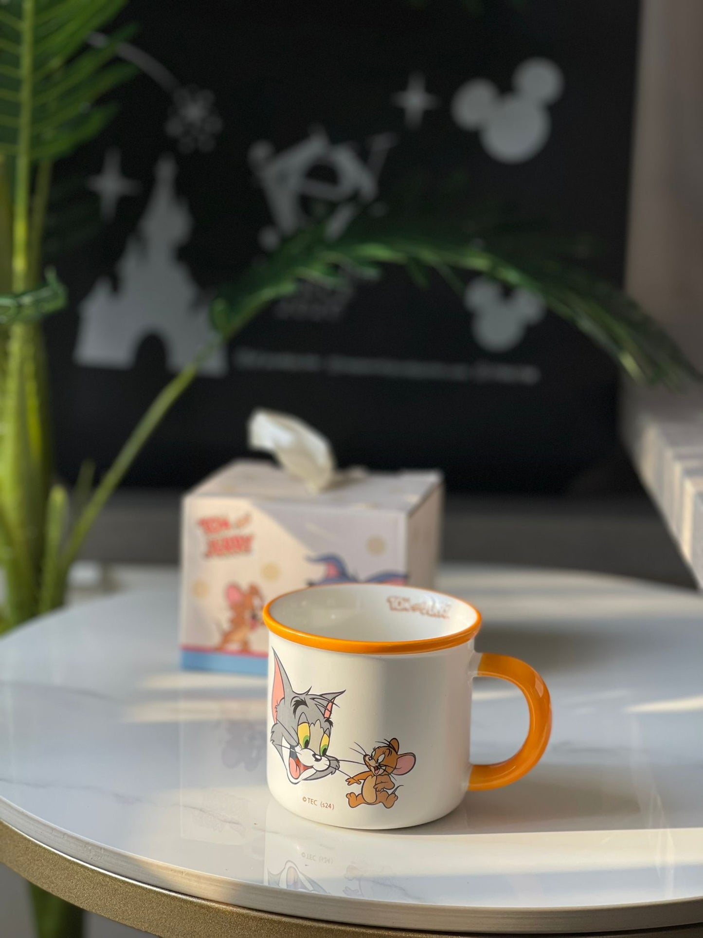 Tom & Jerry Cute White And Orange Ceramic Mug