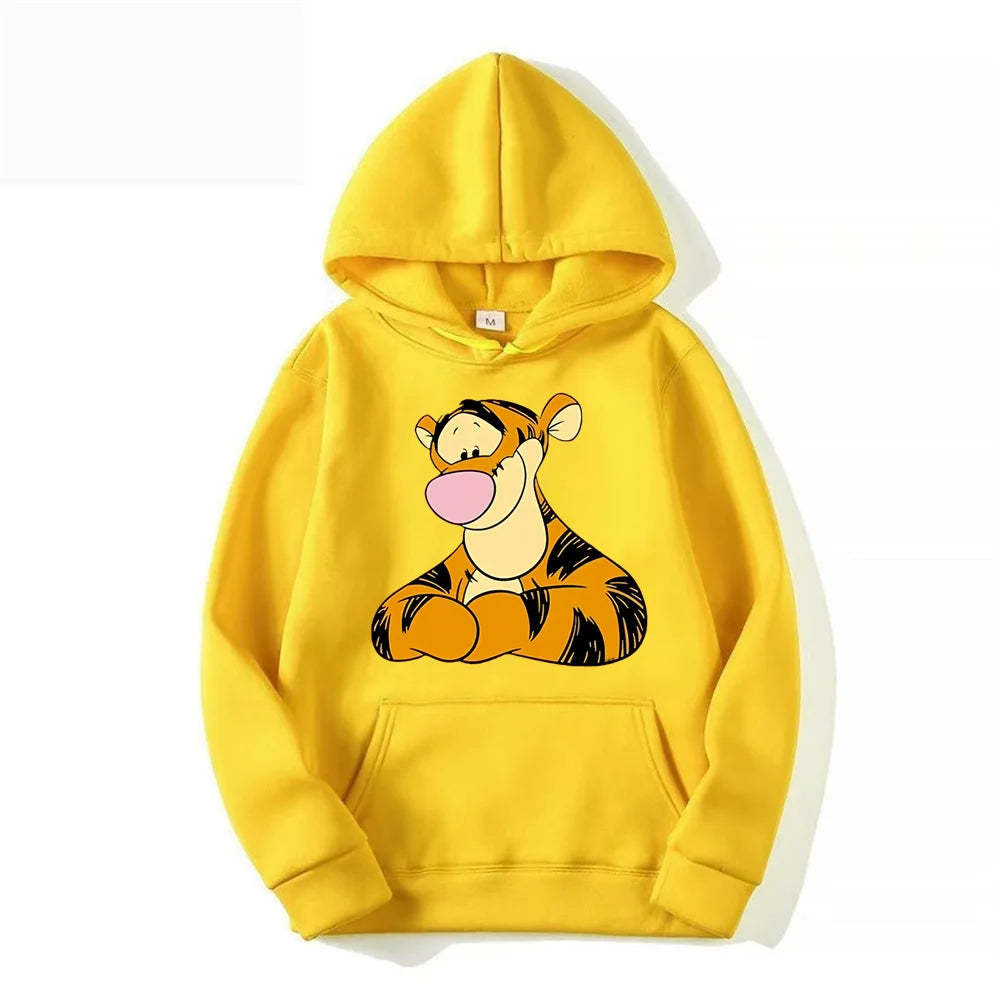 New Disney Tigger Cartoon Anime Women Pullover Spring Autumn 2024 New Men Oversized Hoodie Casual Couple Sweatshirt Clothes Tops