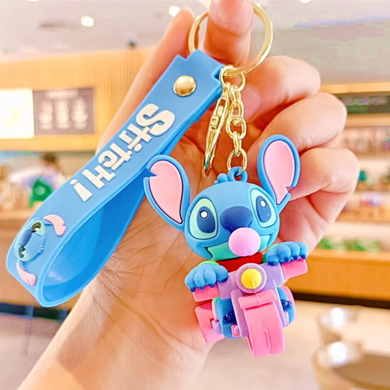 Anime Disney Keychain New Mickey Mouse Minnie Lilo & Stitch Doll Keyring Ornament Key Chain Car Pendant Kid Toys Gifts Wholesale