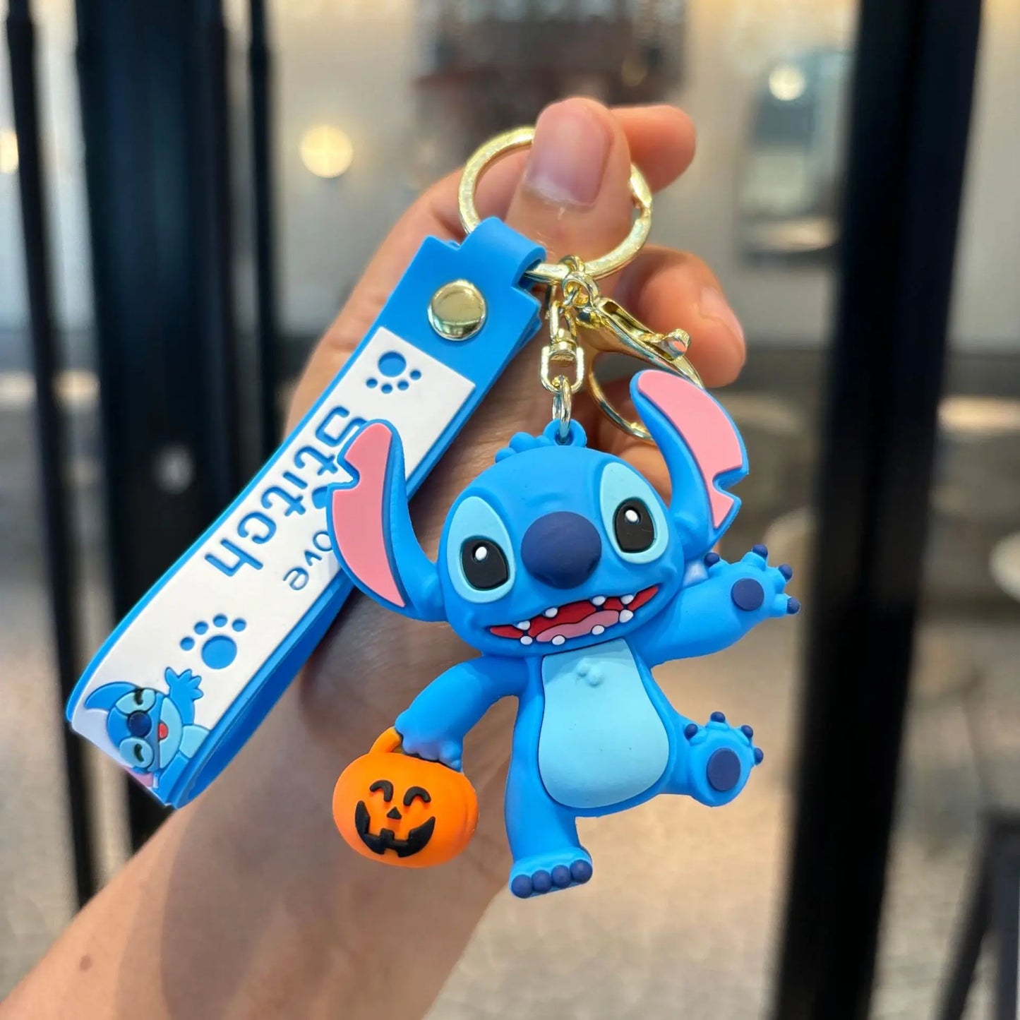 Anime Disney Keychain New Mickey Mouse Minnie Lilo & Stitch Doll Keyring Ornament Key Chain Car Pendant Kid Toys Gifts Wholesale