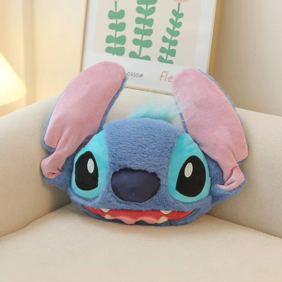 Disney Stitch Headrest Back Cushion Seat Belt Cover Car Decor Stuffed Cartoon Throw Pillow Sofa Bed Back Cushion Xmas Gifts