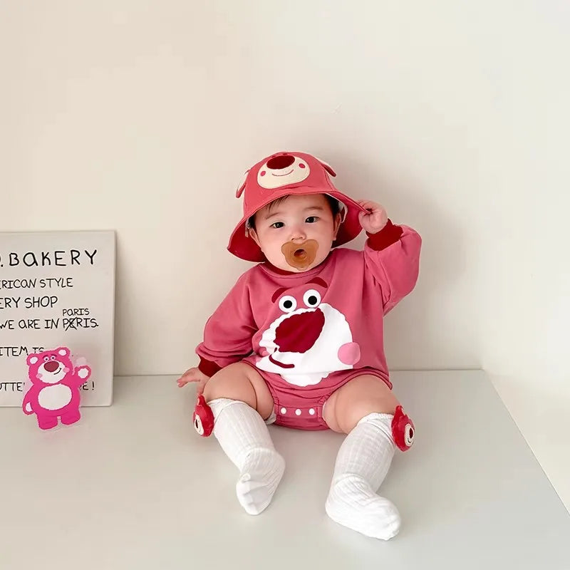 Bear Cute Baby Boy Girl Triangle Climbing Clothes Spring Autumn Newborn Jumpsuit Toddler Costume Cotton Disney Babies Bodysuits