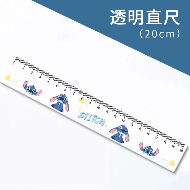 Disney Stitch Cartoon Straight Ruler Cute Transparent Rulers Student Stationery Measuring Drawing Tools Office School Supplies