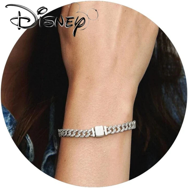 Disney Princess Glitter Eternal Chain Bracelet, Lady's Birthday Gift, Ancient Gold Chain, 2024, New