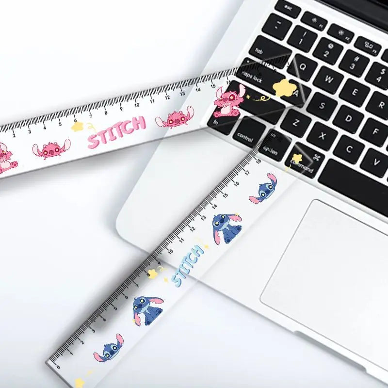 Disney Stitch Cartoon Straight Ruler Cute Transparent Rulers Student Stationery Measuring Drawing Tools Office School Supplies