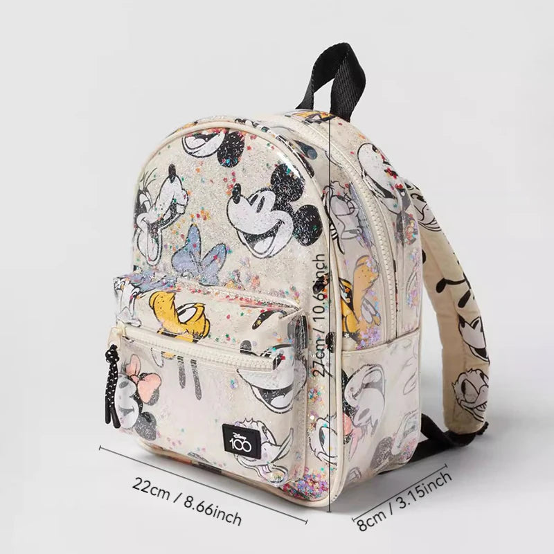 Waterproof Sequin Backpack Mickey Mouse Print Girl Travel Storage Fashion Cartoon Cute Girl Baby Mini Backpack