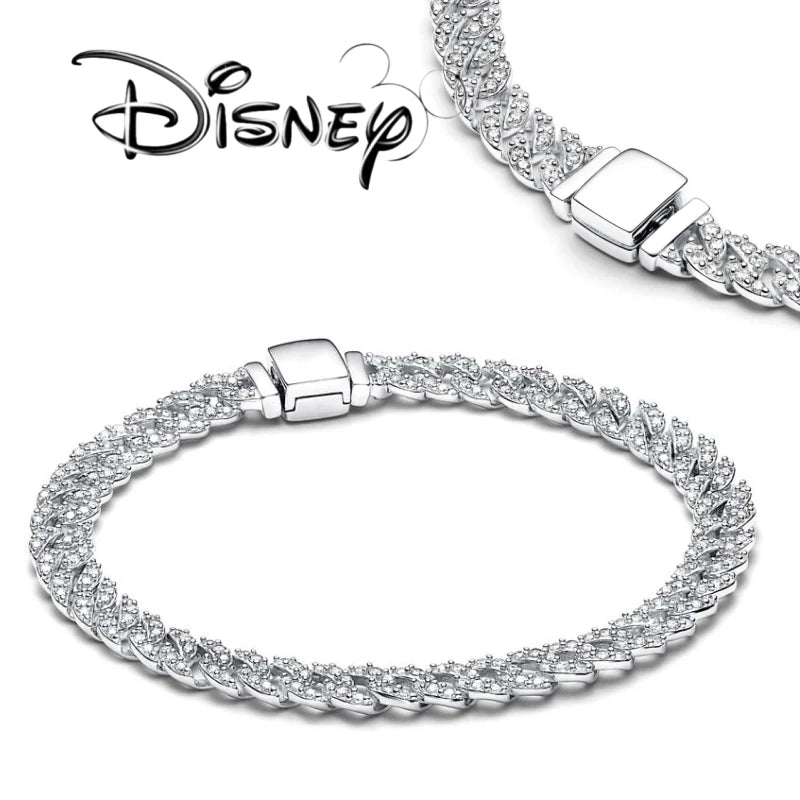Disney Princess Glitter Eternal Chain Bracelet, Lady's Birthday Gift, Ancient Gold Chain, 2024, New