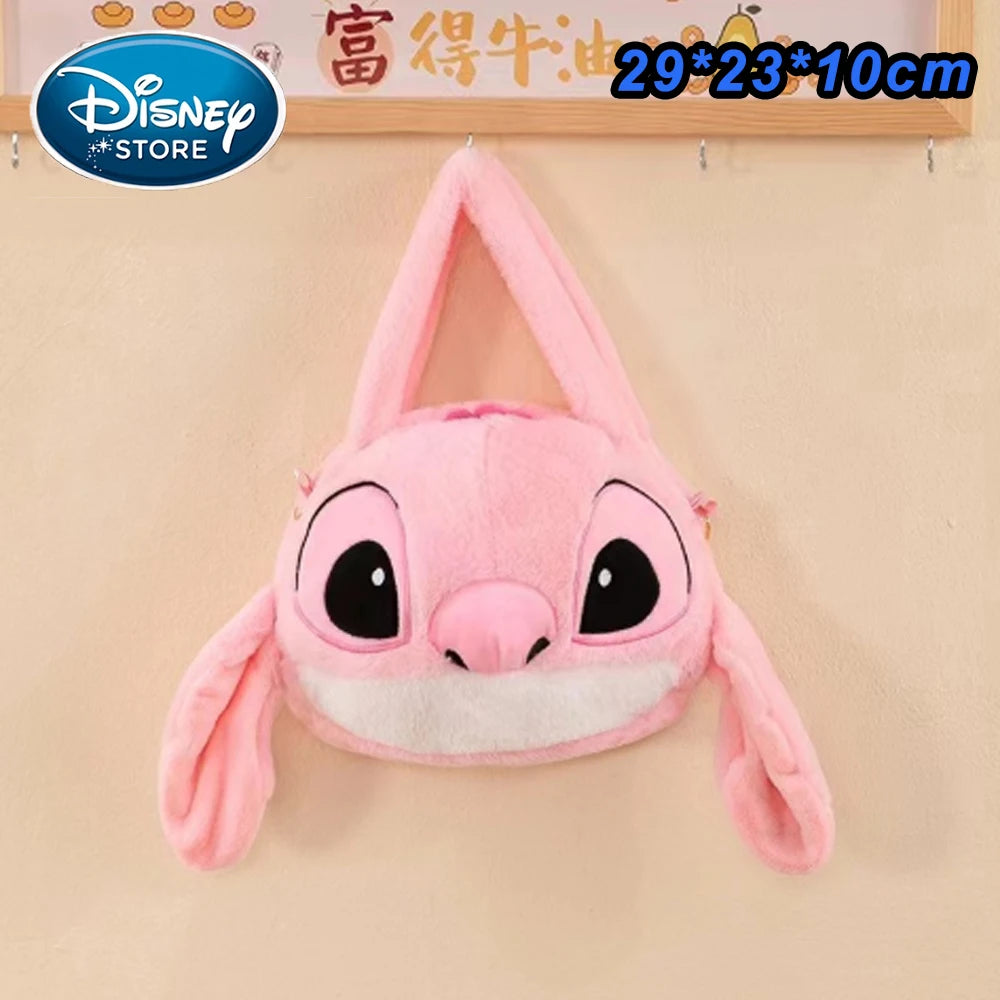 New Disney Plush Backpack Ins Japanese Blue Stitch Funny Cartoon Large-Capacity Student Backpack Kindergarten Bag Child Gift