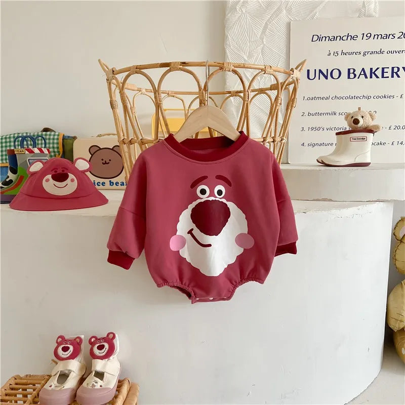 Bear Cute Baby Boy Girl Triangle Climbing Clothes Spring Autumn Newborn Jumpsuit Toddler Costume Cotton Disney Babies Bodysuits