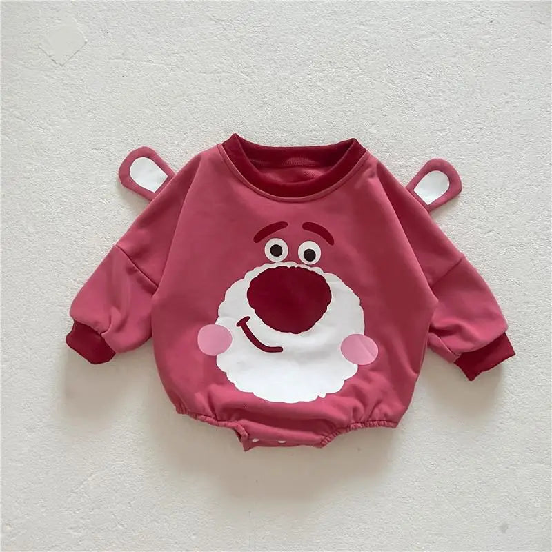 Bear Cute Baby Boy Girl Triangle Climbing Clothes Spring Autumn Newborn Jumpsuit Toddler Costume Cotton Disney Babies Bodysuits
