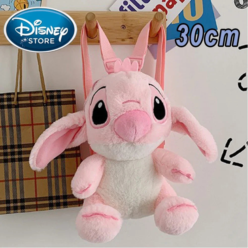 New Disney Plush Backpack Ins Japanese Blue Stitch Funny Cartoon Large-Capacity Student Backpack Kindergarten Bag Child Gift