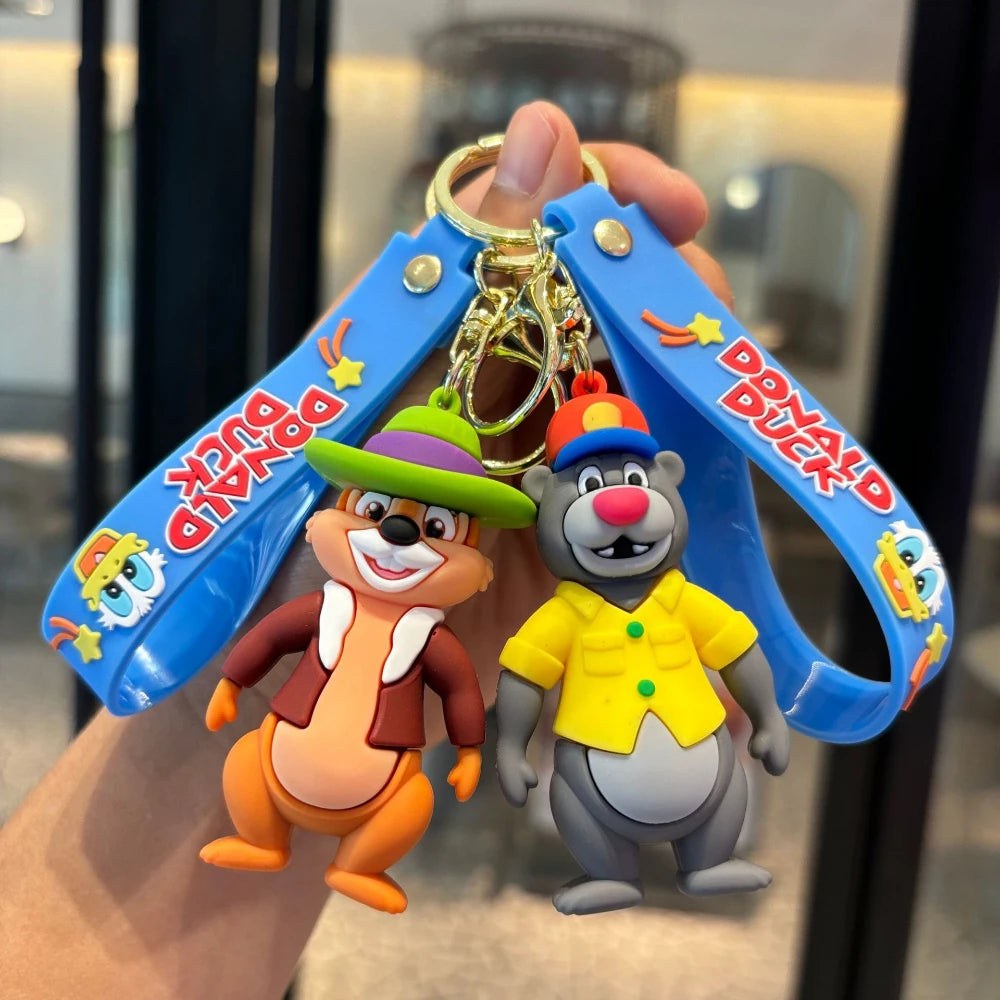 Classic cartoon Disney Donald Duck Mickey key chain cute creative doll car key chain ornament toy birthday gift for kids