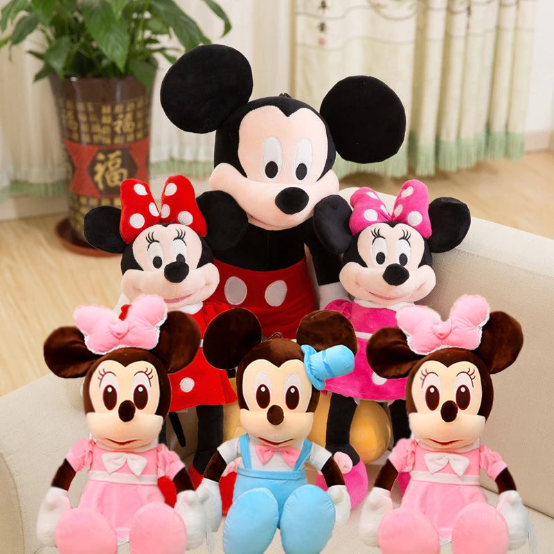 30-100cm Aoger Disney Couples Mickey Mouse Minnie Kawaii Plush Toys Children Gifts Plush Toys Doll Birthday Girlfriend Girl Gift