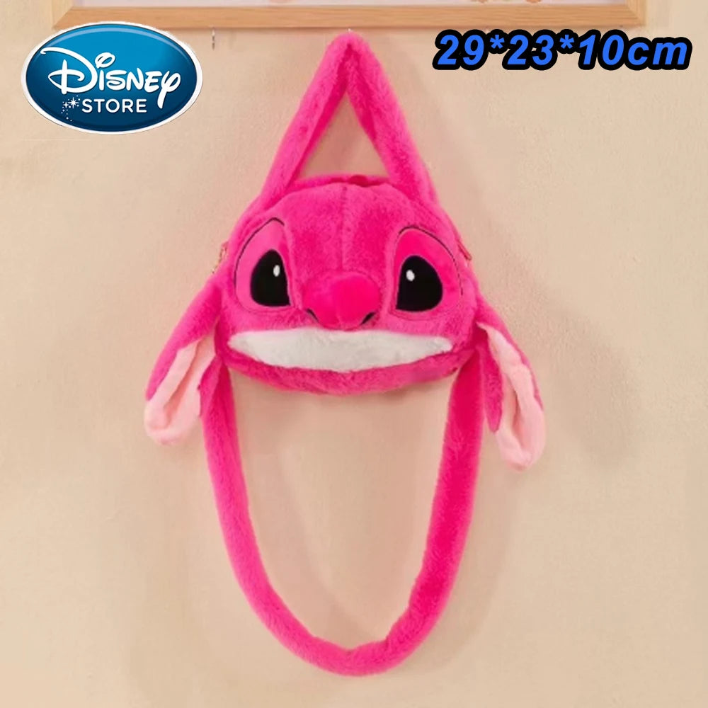 New Disney Plush Backpack Ins Japanese Blue Stitch Funny Cartoon Large-Capacity Student Backpack Kindergarten Bag Child Gift