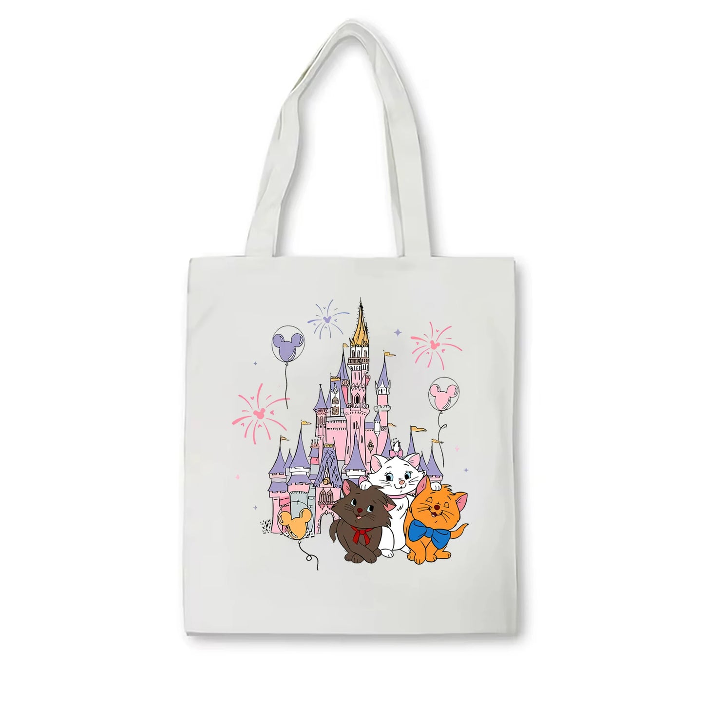 Disney The Aristocats Marie Cat Women Shoulder Bag Cute Cat Reusable Shopping Bag Large Capacity Portable Travel Bag