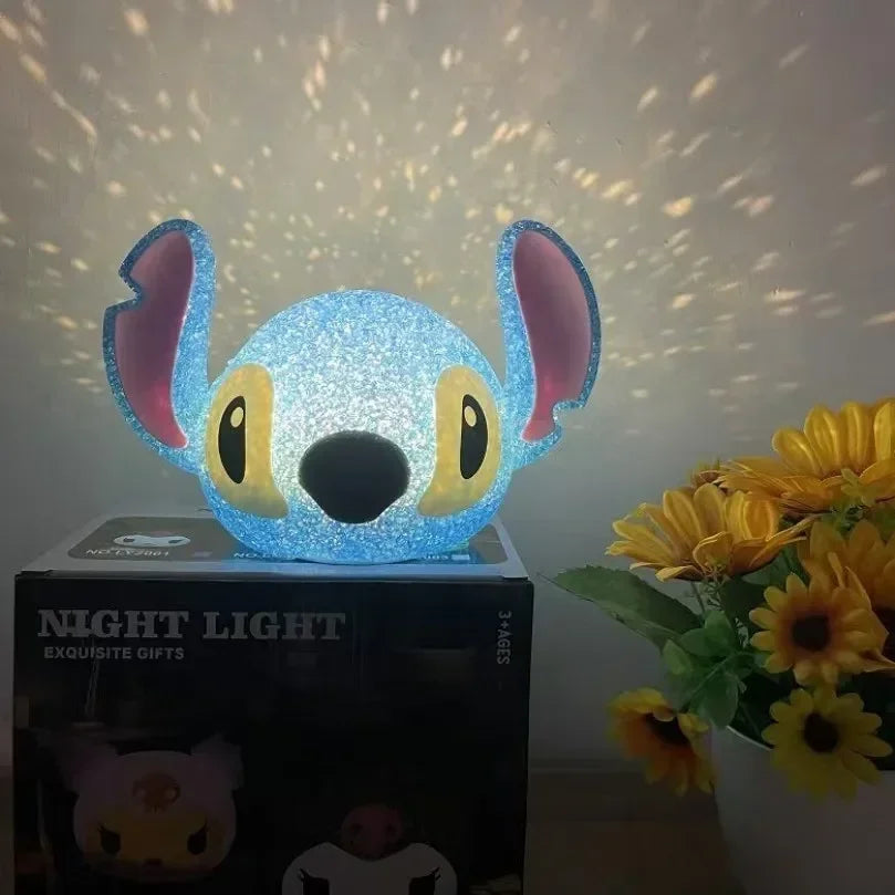 Lilo and Stitch Particle Projection Night Light Cartoon Disney Stitch 3D Doll Reading Lamp USB Creative Desk Lamp Kids Gifts