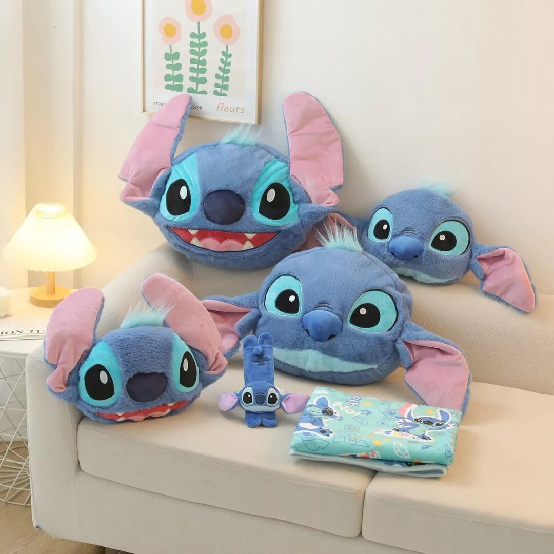 Disney Stitch Headrest Back Cushion Seat Belt Cover Car Decor Stuffed Cartoon Throw Pillow Sofa Bed Back Cushion Xmas Gifts