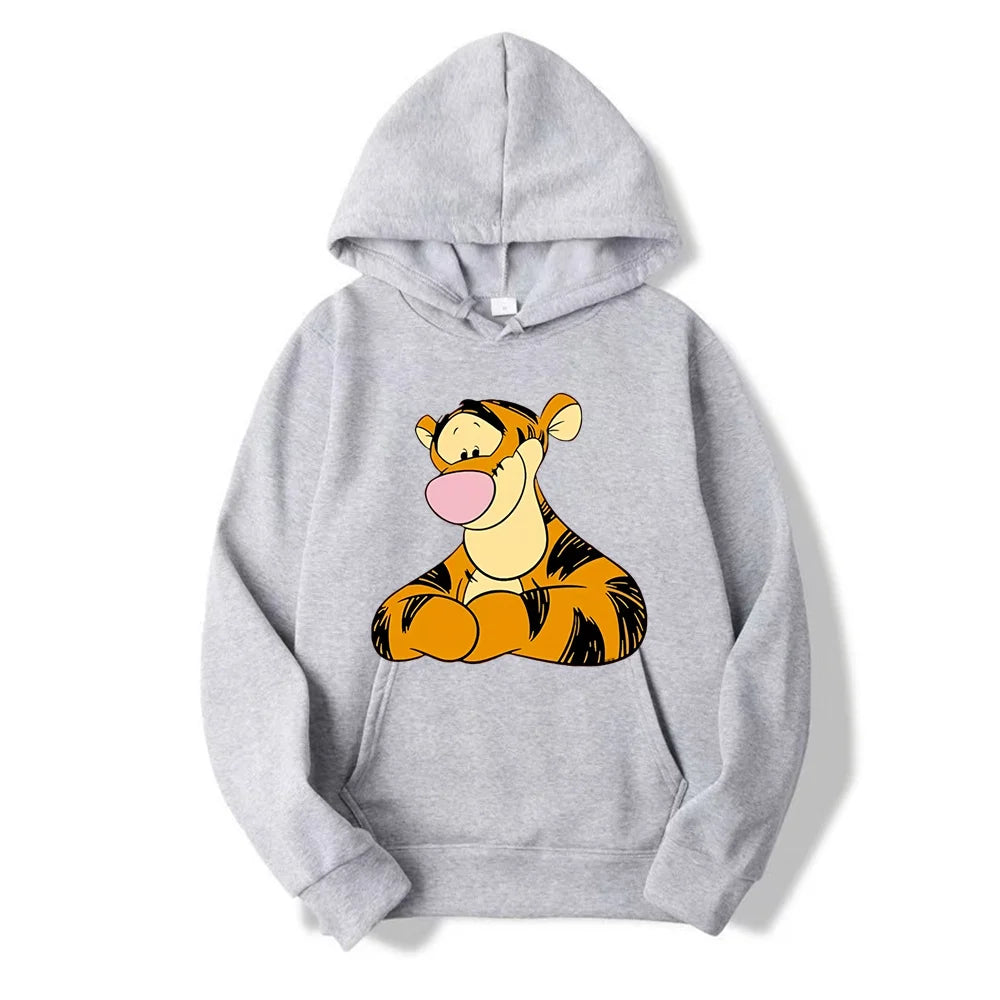 New Disney Tigger Cartoon Anime Women Pullover Spring Autumn 2024 New Men Oversized Hoodie Casual Couple Sweatshirt Clothes Tops
