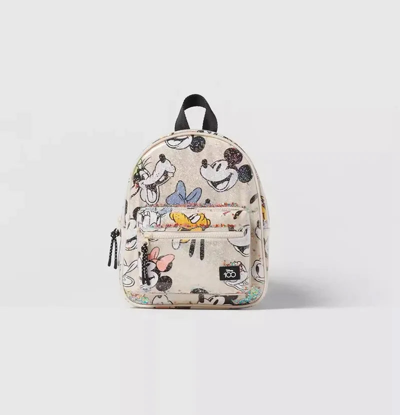 Waterproof Sequin Backpack Mickey Mouse Print Girl Travel Storage Fashion Cartoon Cute Girl Baby Mini Backpack