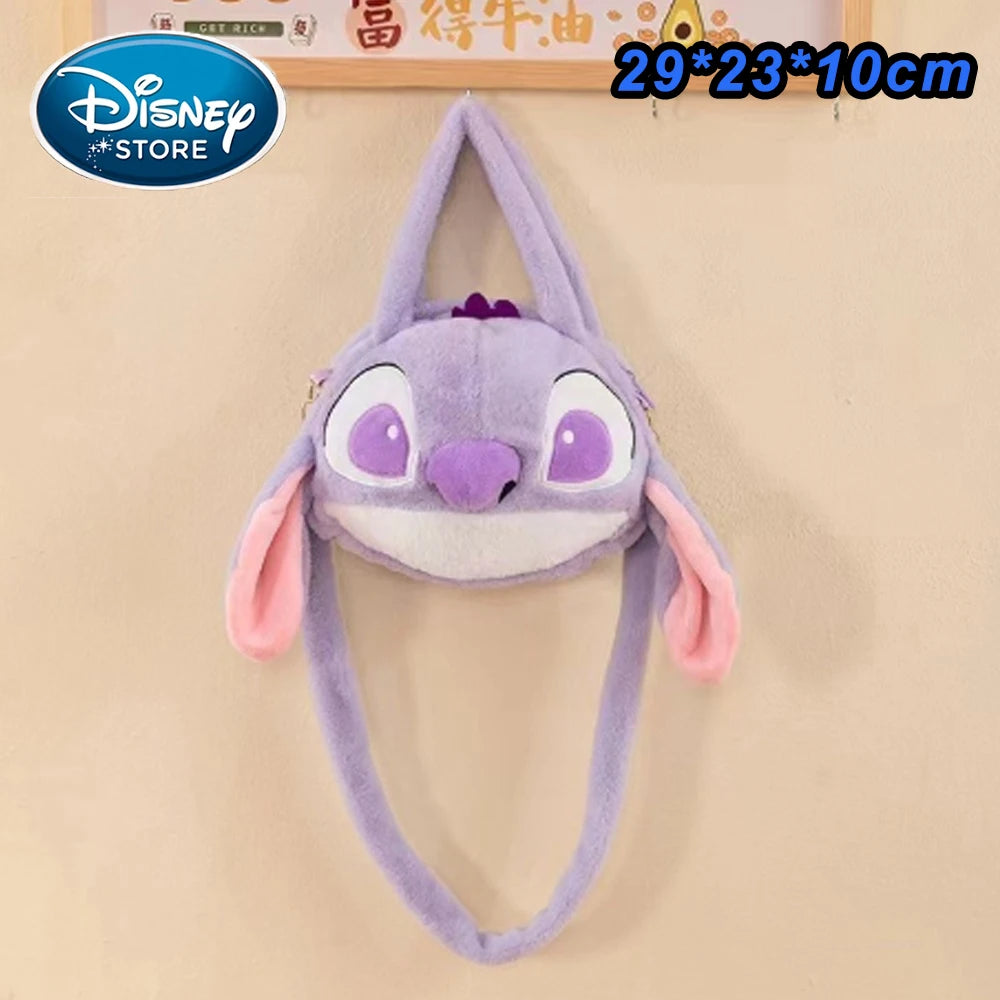 New Disney Plush Backpack Ins Japanese Blue Stitch Funny Cartoon Large-Capacity Student Backpack Kindergarten Bag Child Gift