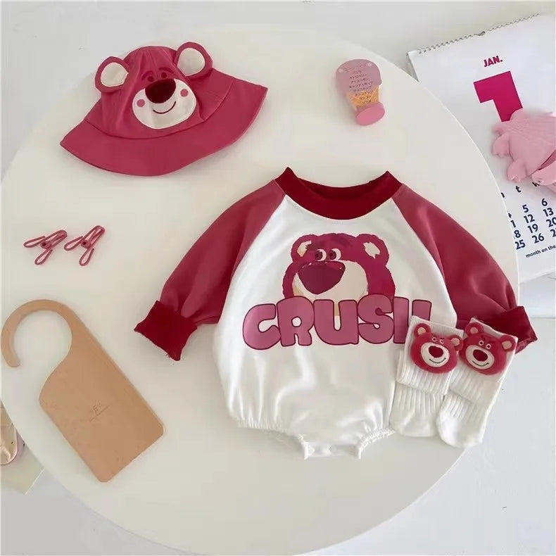 Bear Cute Baby Boy Girl Triangle Climbing Clothes Spring Autumn Newborn Jumpsuit Toddler Costume Cotton Disney Babies Bodysuits