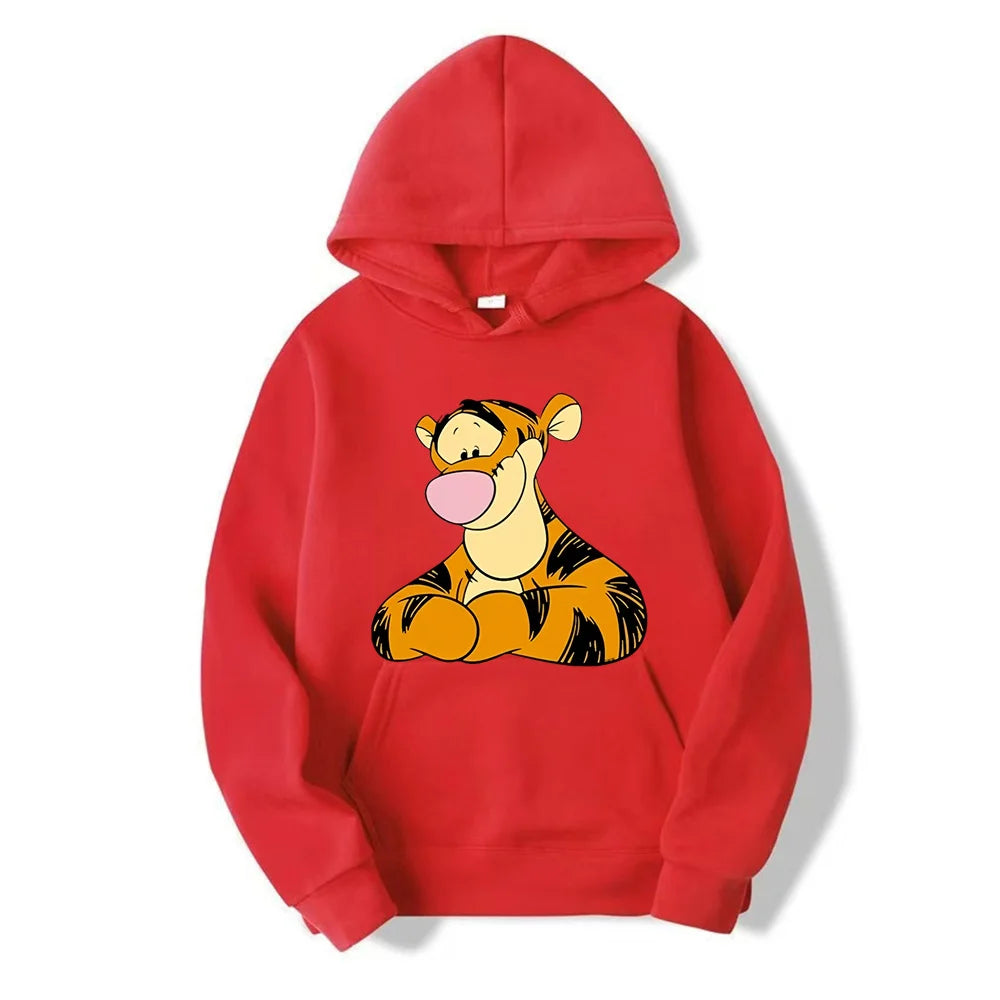 New Disney Tigger Cartoon Anime Women Pullover Spring Autumn 2024 New Men Oversized Hoodie Casual Couple Sweatshirt Clothes Tops