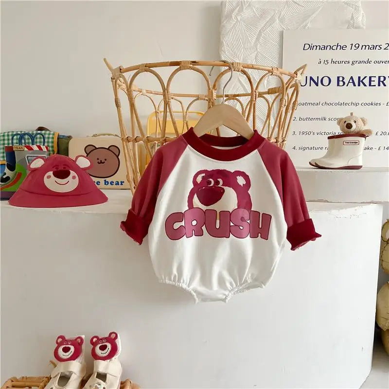 Bear Cute Baby Boy Girl Triangle Climbing Clothes Spring Autumn Newborn Jumpsuit Toddler Costume Cotton Disney Babies Bodysuits