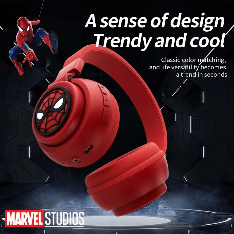 Disney Bluetooth Headphones X3 Spider-man Wireless Earbuds HIFI Surround Sound Laptop Headsets with Mic for Kids Anime Cartoon