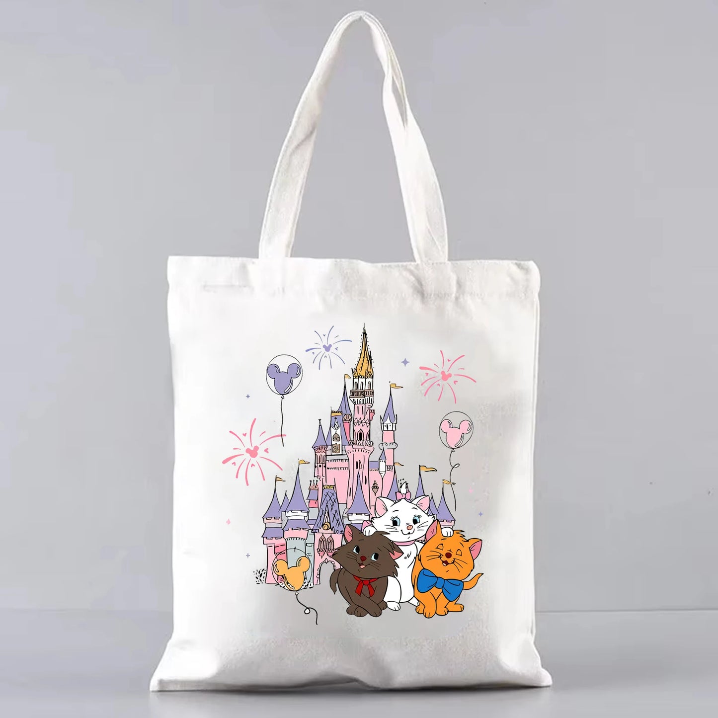Disney The Aristocats Marie Cat Women Shoulder Bag Cute Cat Reusable Shopping Bag Large Capacity Portable Travel Bag