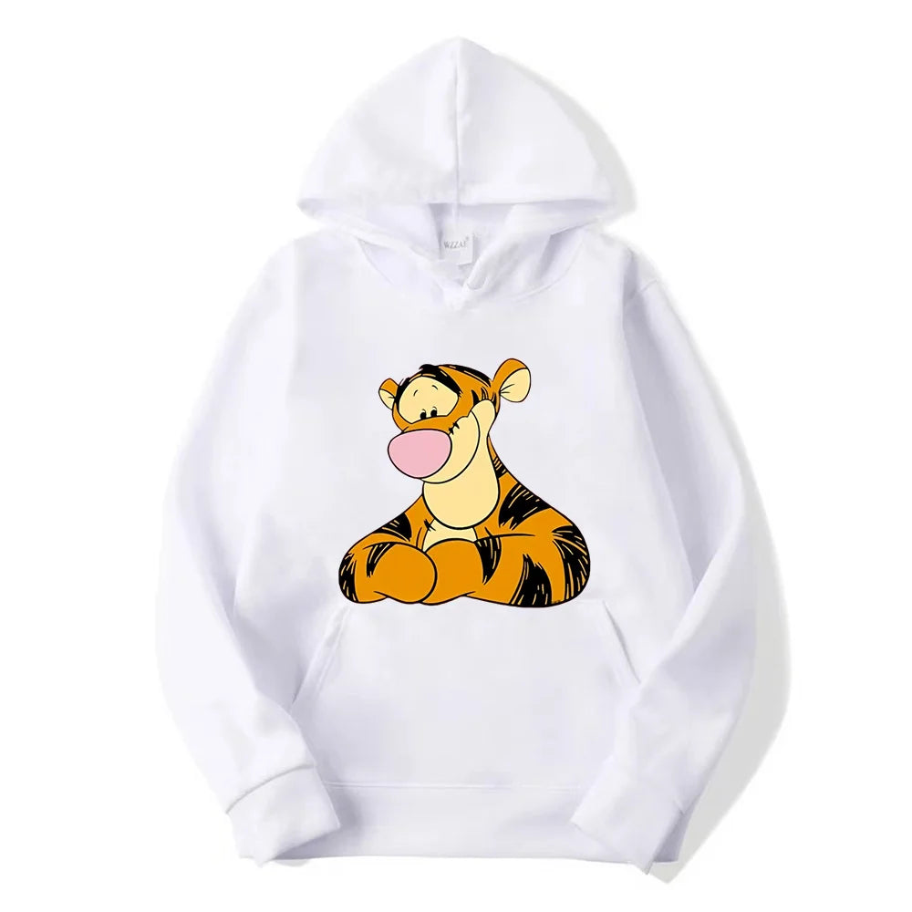New Disney Tigger Cartoon Anime Women Pullover Spring Autumn 2024 New Men Oversized Hoodie Casual Couple Sweatshirt Clothes Tops