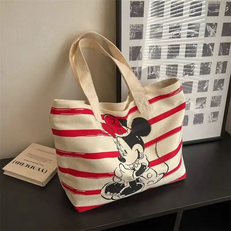 Minnie Mouse Snoopy New Cute Creative Cartoon Print Fashion Casual Versatile Large Capacity Portable Shoulder Canvas Bag