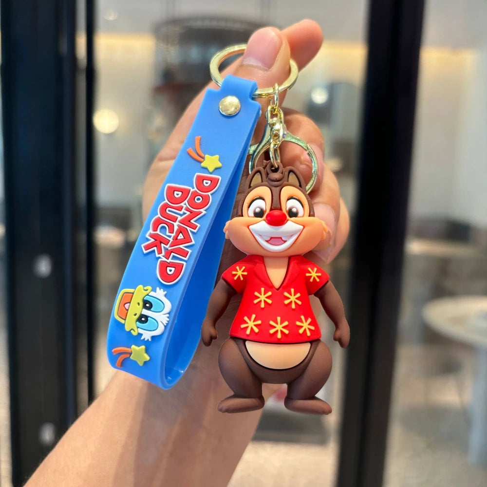 Classic cartoon Disney Donald Duck Mickey key chain cute creative doll car key chain ornament toy birthday gift for kids