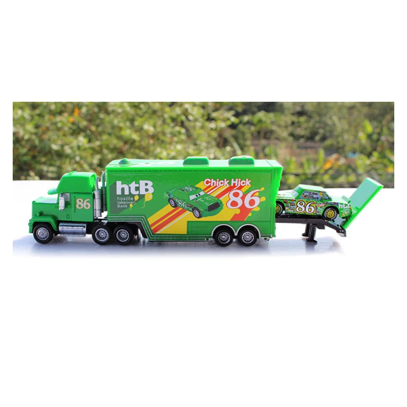 Disney Pixar Cars Toys Truck Lightning Mcqueen Jackson Diecast Vehicle The King Mike Uncle 1:43 Trucks Trailer Model Toy Gifts