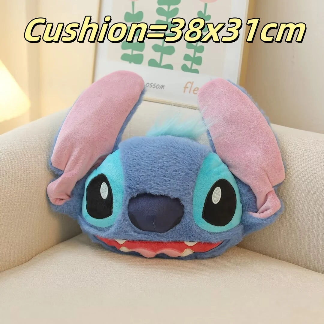 Disney Stitch Headrest Back Cushion Seat Belt Cover Car Decor Stuffed Cartoon Throw Pillow Sofa Bed Back Cushion Xmas Gifts