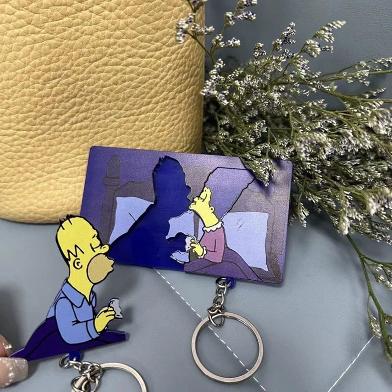 The Simpsons Keychain Holder For Couples