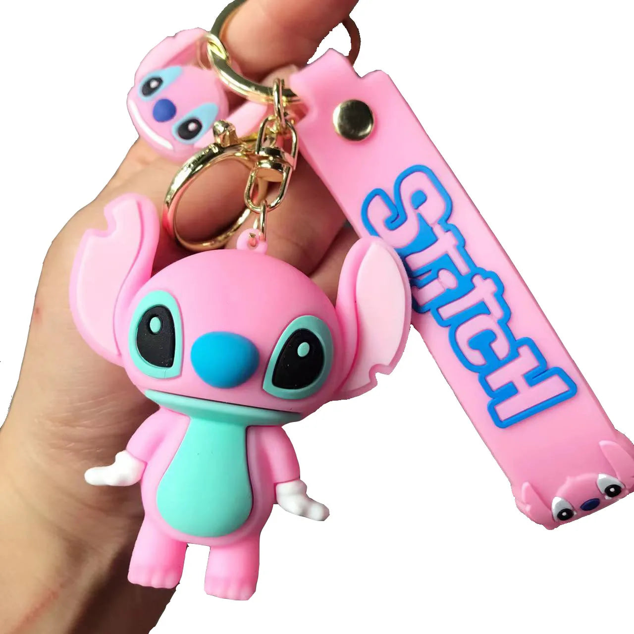 Anime Disney Keychain New Mickey Mouse Minnie Lilo & Stitch Doll Keyring Ornament Key Chain Car Pendant Kid Toys Gifts Wholesale