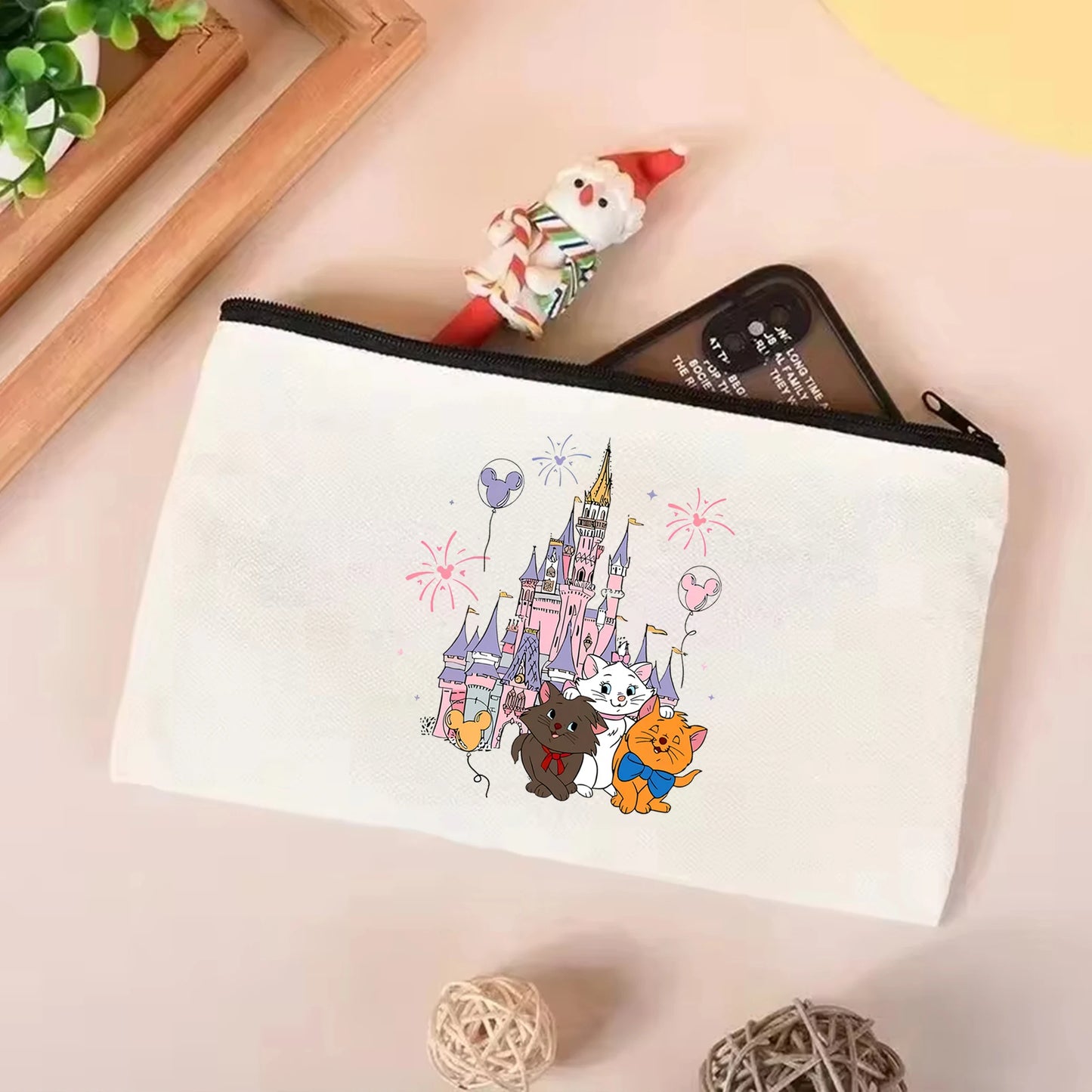 Disney The Aristocats Marie Cat Women Shoulder Bag Cute Cat Reusable Shopping Bag Large Capacity Portable Travel Bag