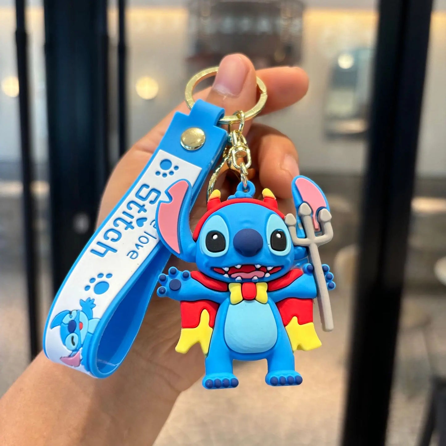 Anime Disney Keychain New Mickey Mouse Minnie Lilo & Stitch Doll Keyring Ornament Key Chain Car Pendant Kid Toys Gifts Wholesale