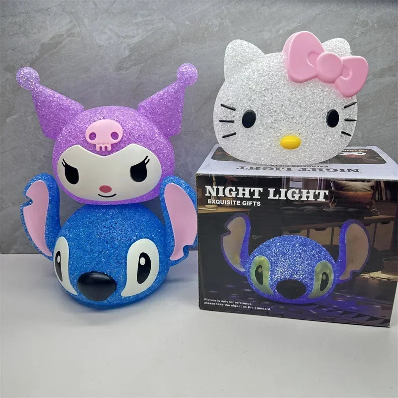 Lilo and Stitch Particle Projection Night Light Cartoon Disney Stitch 3D Doll Reading Lamp USB Creative Desk Lamp Kids Gifts