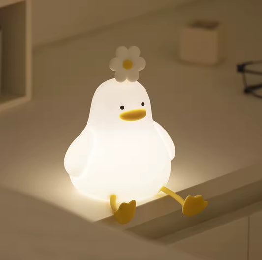 Cute Duck Night Light – Touch Control Silicone Lamp