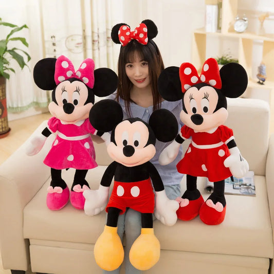 30-100cm Aoger Disney Couples Mickey Mouse Minnie Kawaii Plush Toys Children Gifts Plush Toys Doll Birthday Girlfriend Girl Gift