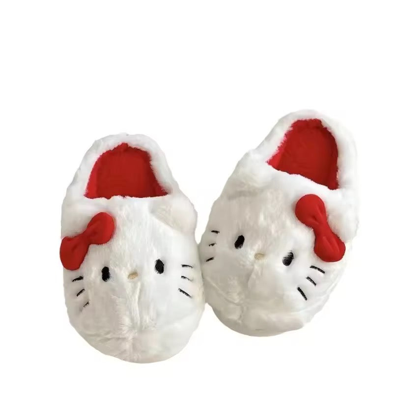 Hello Kitty Plush Cozy Slippers
