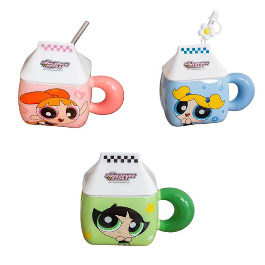 Powerpuff Girls Ceramic Milk Carton Mugs – Blossom, Bubbles & Buttercup