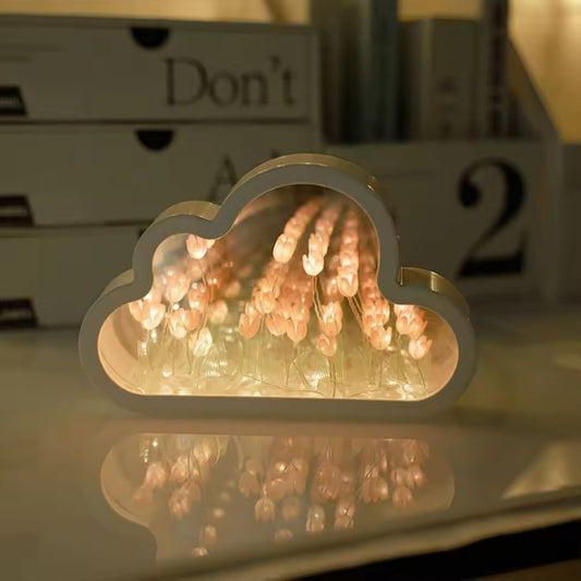 Cloud Tulip LED Mirror Night Light