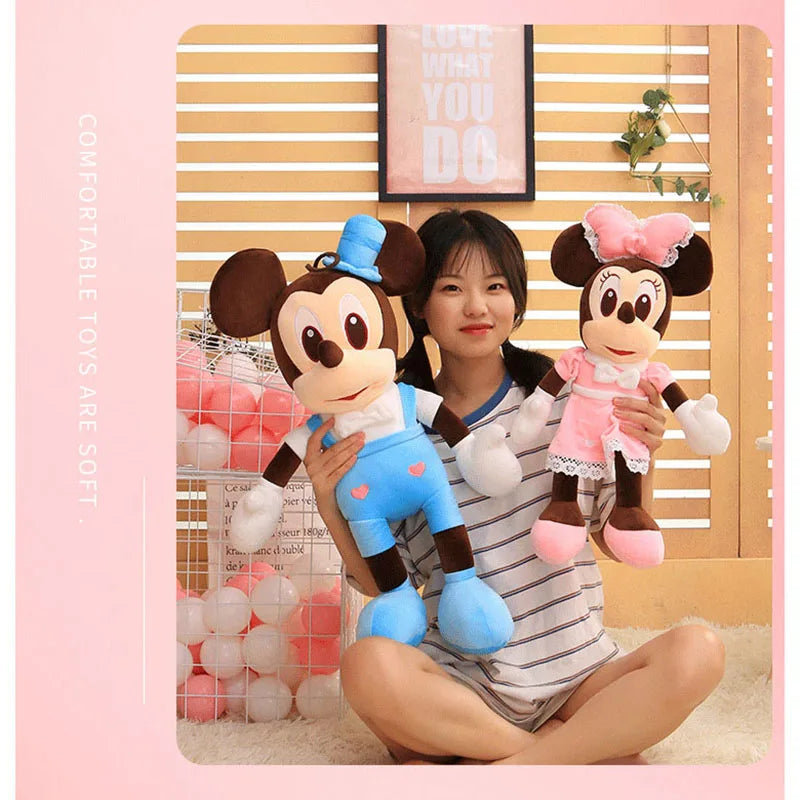 30-100cm Aoger Disney Couples Mickey Mouse Minnie Kawaii Plush Toys Children Gifts Plush Toys Doll Birthday Girlfriend Girl Gift