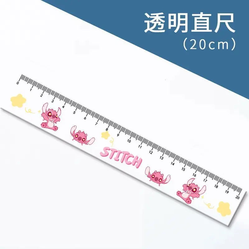 Disney Stitch Cartoon Straight Ruler Cute Transparent Rulers Student Stationery Measuring Drawing Tools Office School Supplies